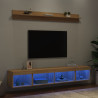 Muebles TV pared con LED 5 pzas madera ingeniería roble Sonoma 1