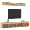 Muebles TV pared con LED 5 pzas madera ingeniería roble Sonoma 5