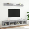 Muebles TV pared con LED 5 pzas madera ingeniería gris hormigón 4