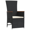 Set de comedor jardín 11 pzas con cojines ratán sintético negro 5