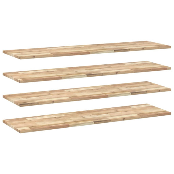 Estantes flotantes 4 uds madera acacia sin tratar 120x40x2 cm M 2