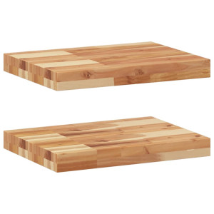Estante flotante 2 uds madera acacia acabado aceite 40x30x4 cm H