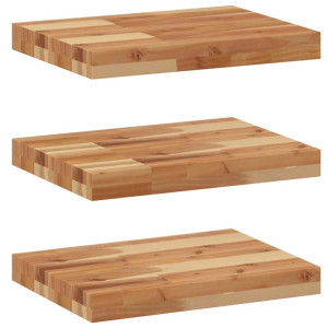 Estante flotante 3 uds madera acacia acabado aceite 40x30x4 cm H