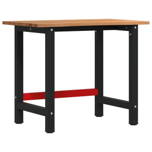 Banco de trabajo madera maciza roble marrón claro 100x60x81.5cm H