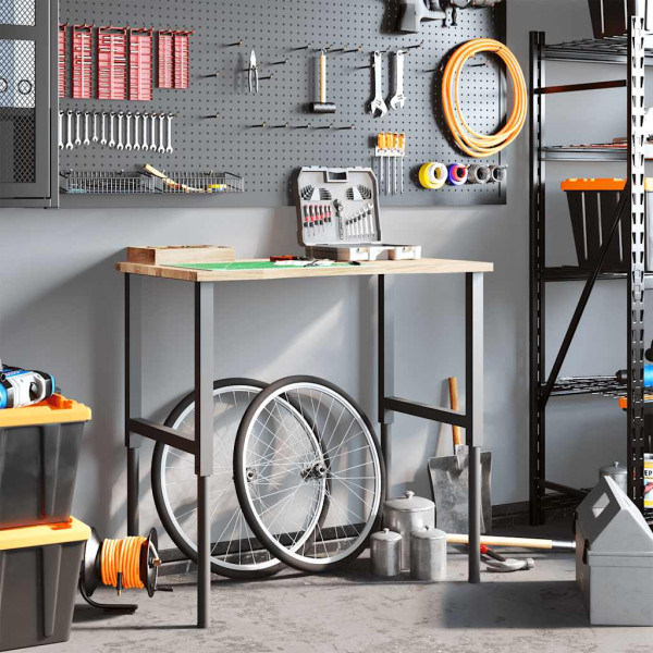 Banco de trabajo madera maciza de roble 100x60x(71.5-98) cm M 3