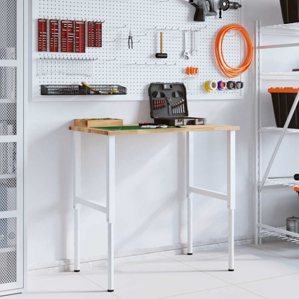 Banco de trabajo madera maciza de roble 100x60x(71.5-98) cm M 3