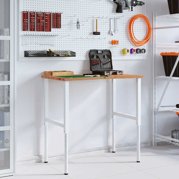 Banco de trabajo madera roble marrón claro 100x60x(71.5-98) cm M 3