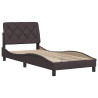 Estructura de cama sin colchón tela marrón oscuro 90x190 cm 4