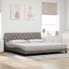Cama sin colchón tela gris taupe 200x200 cm 1
