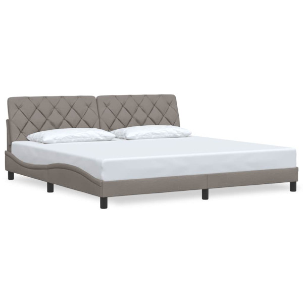 Cama sin colchón tela gris taupe 200x200 cm M 2