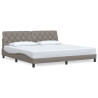Cama sin colchón tela gris taupe 200x200 cm 2