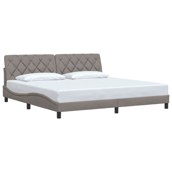 Cama sin colchón tela gris taupe 200x200 cm M 3