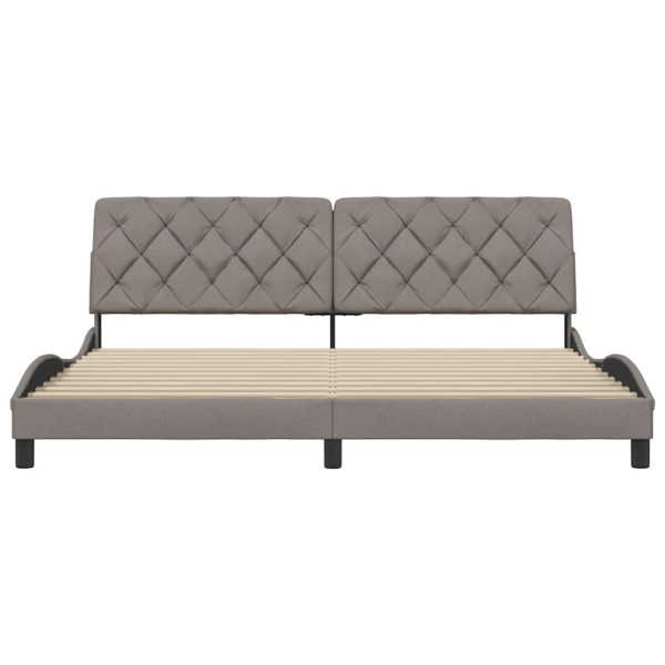 Cama sin colchón tela gris taupe 200x200 cm M 4