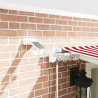 Toldo Retráctil Rojo y Blanco 600 x 300 cm Tela y Metal 4