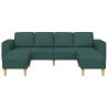 Juego de Sofá 3 pcs Verde oscuro tela 4