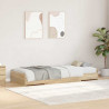 Cama con almacenamiento Roble Sonoma 90 x 200 cm Madera contrachapada 1
