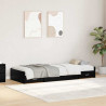 Cama con almacenamiento Roble Negro 80 x 200 cm Madera contrachapada 1