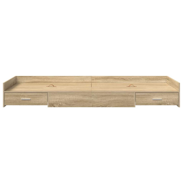Cama con almacenamiento Roble Sonoma 75 x 190 cm Madera contrachapada M 5