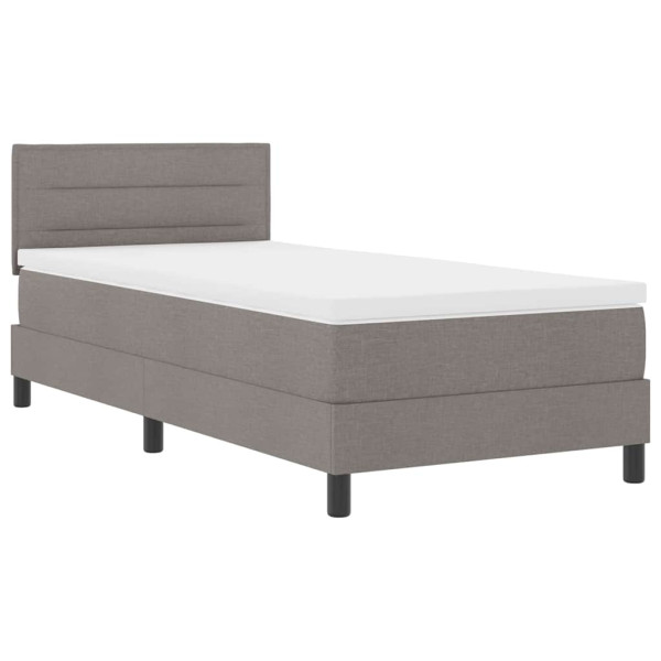 Cama box spring con colchón con colchón Taupé 90 x 190 cm tela M 2