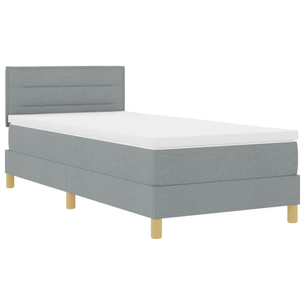 Cama box spring con colchón Gris claro 90 x 190 cm tela M 2