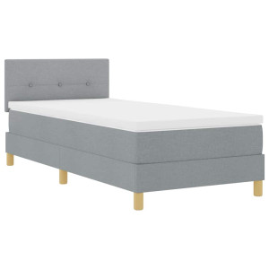 Cama box spring con colchón Gris Claro 90 x 190 cm tela H