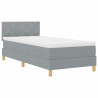 Cama box spring con colchón Gris claro 90 x 190 cm tela 2