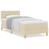 Cama box spring con colchón con colchón Crema 90 x 190 cm tela 4