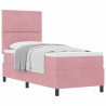 Cama tipo Box Spring con colchón Rosa 80 x 200 cm Terciopelo 3
