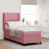 Cama tipo Box Spring con colchón Rosa 80 x 200 cm Terciopelo 1