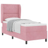 Cama tipo Box Spring con colchón Rosa 80 x 200 cm Terciopelo 3