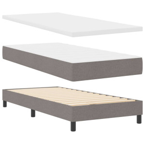 Cama box spring con colchón con colchón Taupé 90 x 190 cm H
