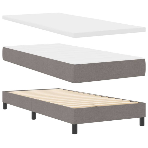 Cama box spring con colchón con colchón Taupé 90 x 190 cm M 2