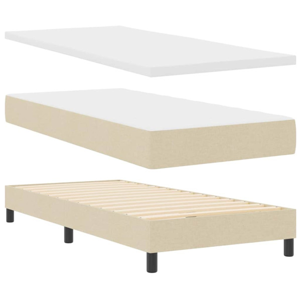Cama box spring con colchón con colchón Crema 90 x 190 cm M 2