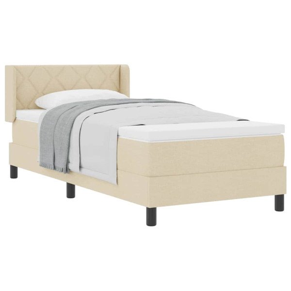 Cama box spring con colchón con colchón Crema 90 x 190 cm M 3