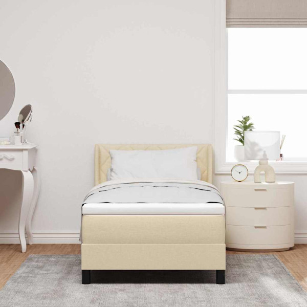 Cama box spring con colchón con colchón Crema 90 x 190 cm M 5