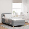 Cama tipo Box Spring con colchón Gris claro 90 x 190 cm tela 1