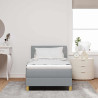 Cama tipo Box Spring con colchón Gris claro 90 x 190 cm tela 5