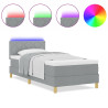 Cama tipo Box Spring con colchón Gris claro 90 x 190 cm tela 4