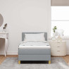 Cama tipo Box Spring con colchón Gris claro 90 x 190 cm tela 5