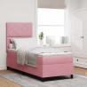 Cama tipo Box Spring con colchón Rosa 80 x 200 cm Terciopelo 1