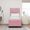 Cama tipo Box Spring con colchón Rosa 80 x 200 cm Terciopelo 5