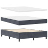 Cama tipo Box Spring Gris oscuro 140 x 190 cm Terciopelo 2
