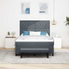 Cama tipo Box Spring Gris oscuro 140 x 190 cm Terciopelo 5