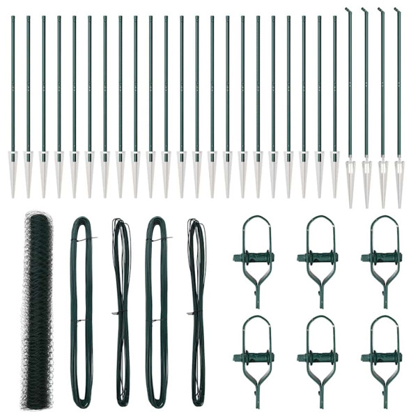 Reja con postes Verde 1.2 x 50 m Acero recubierto de PVC M 5