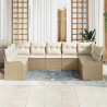 Conjunto de sofá de jardín 9 pcs Beige. Poliratán 3