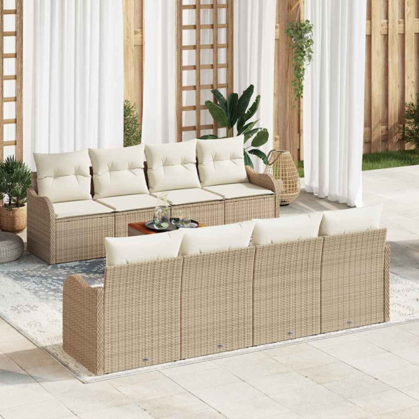 Conjunto de sofá de jardín 9 pcs Beige y D