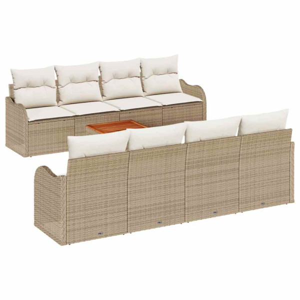 Conjunto de sofá de jardín 9 pcs Beige y M 2
