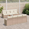 Conjunto de sofá de jardín 9 pcs Beige y 3