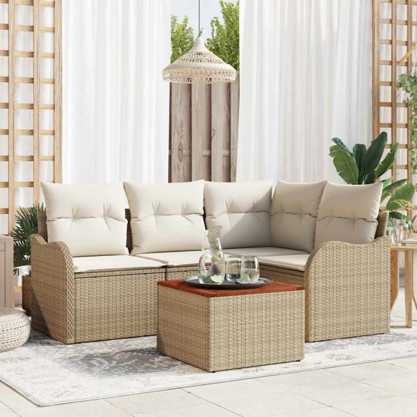 Conjunto de sofá de jardín 5 pcs Beige y D