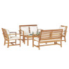 Conjunto de sofá de jardín 5 pcs Natural Madera de teca maciza 3